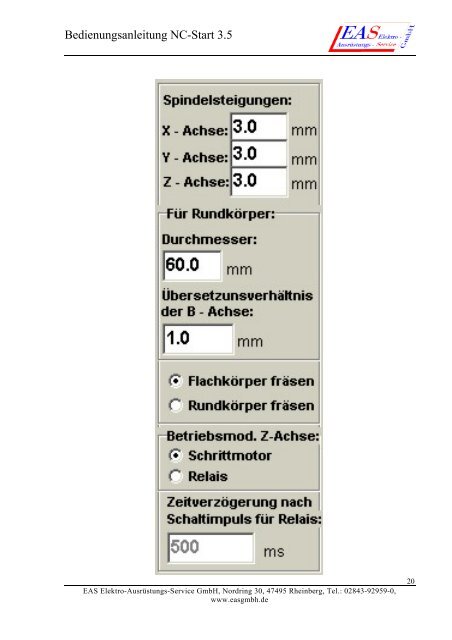 Bedienungsanleitung NC-Start 3.5 - EAS GmbH