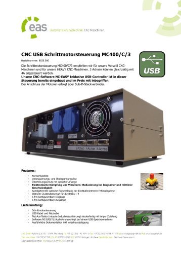 CNC USB Schrittmotorsteuerung MC400/C/3 - EAS GmbH