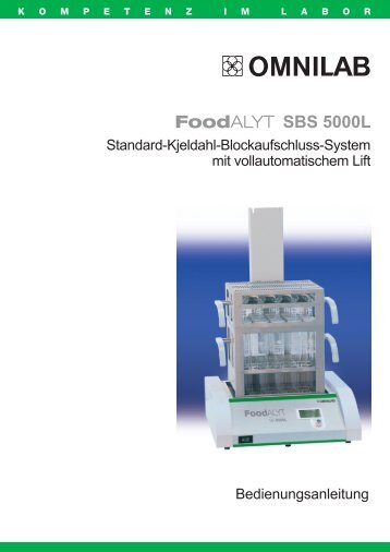 Das FoodALYT SBS 5000L Standard-Kjeldahl-Blockauf