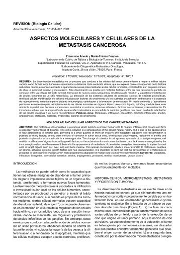 aspectos moleculares y celulares de la metastasis ... - ceupromed