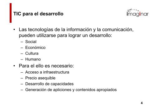 Uso de la telefonía móvil para el desarrollo - Imaginar