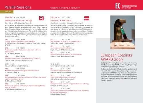 Programme - European Coatings SHOW