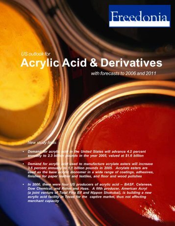 Acrylic Acid & Derivatives - The Freedonia Group
