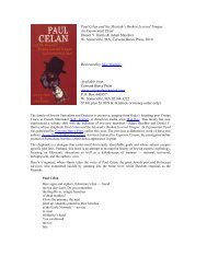 Paul Celan and the Messiah's Broken Levered Tongue ... - Big Bridge