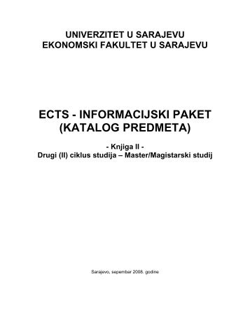 ECTS - INFORMACIJSKI PAKET