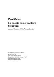 Pietre – per Paul Celan - Università degli Studi di Salerno