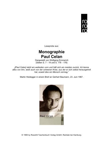 Monographie Paul Celan - Rowohlt