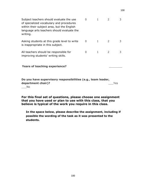 The National Study of Writing Instruction - University at Albany