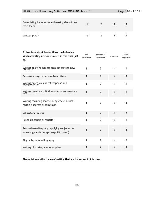 The National Study of Writing Instruction - University at Albany