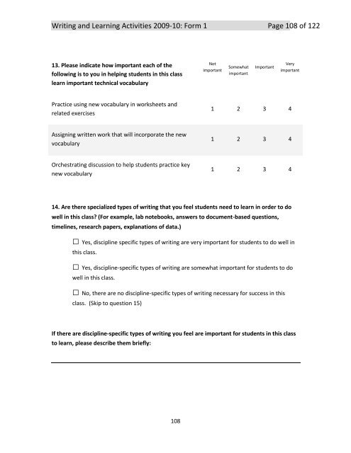 The National Study of Writing Instruction - University at Albany