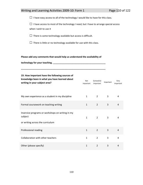 The National Study of Writing Instruction - University at Albany