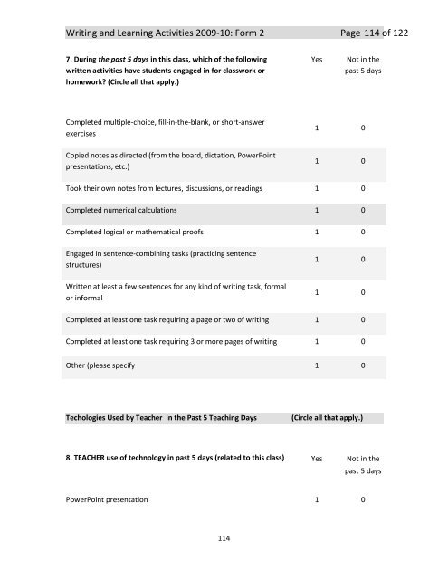 The National Study of Writing Instruction - University at Albany