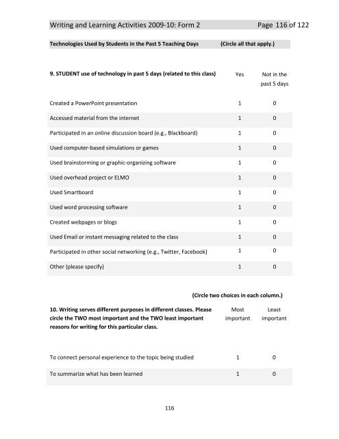 The National Study of Writing Instruction - University at Albany