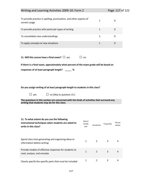 The National Study of Writing Instruction - University at Albany