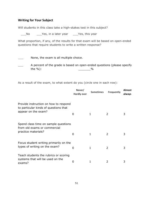 The National Study of Writing Instruction - University at Albany