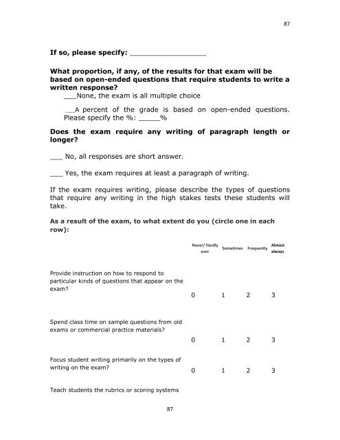 The National Study of Writing Instruction - University at Albany