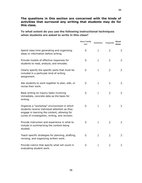 The National Study of Writing Instruction - University at Albany