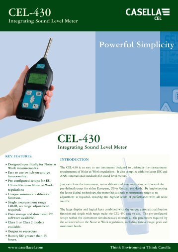 CEL-430 Integrating Sound Level Meter - Casella Measurement