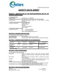 SAFETY DATA SHEET - Potters Europe