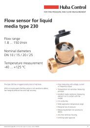 Flow sensor for liquid media type 230 - Huba Control