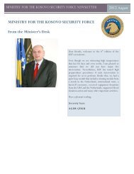 MINISTRY FOR THE KOSOVO SECURITY FORCE