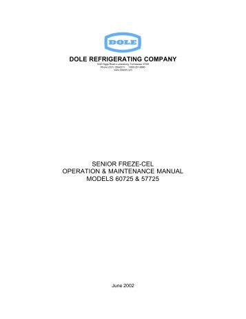 DOLE REFRIGERATING COMPANY SENIOR FREZE-CEL ...