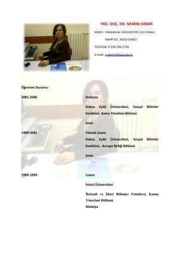 YRD. DOÇ. DR. NESRİN DEMİR