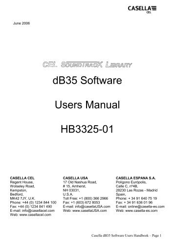 dB35 Software Users Manual HB3325-01 - RAECO