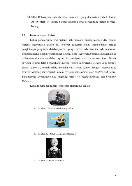 4 BAB II LANDASAN TEORI 2.1. Sejarah Robot Robot adalah ...