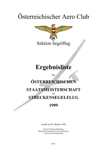 streckensegelflug 1999 - Horst Baumann