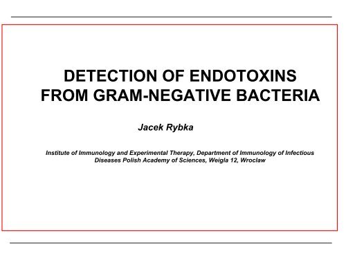 detection of endotoxins from gram-negative bacteria - medinfo - dist