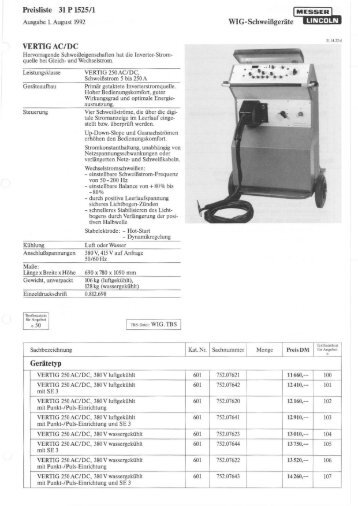 Preisliste/Ausführung/technische Daten - ms Projektierung GmbH