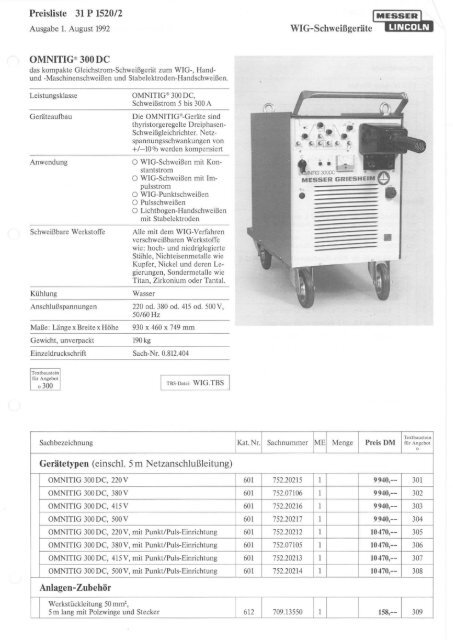 Preisliste/Ausführung/technische Daten - ms Projektierung GmbH