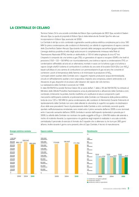 dichiarazione ambientale centrale di celano 2005 - Edison