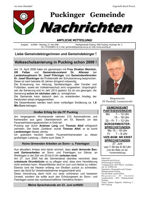 SPIEL & SPAß FÜR DIE KINDER AB 19.30 UHR! - Gemeinde Pucking