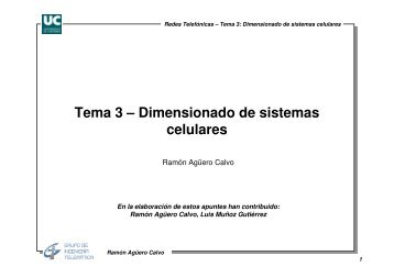 Tema 3 – Dimensionado de sistemas celulares