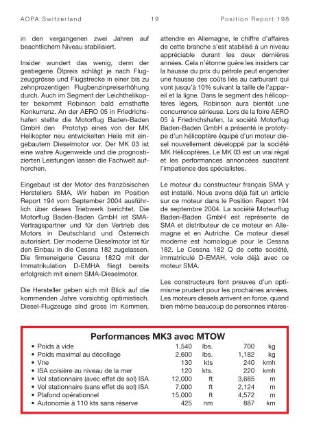 POSITION REPORT No. 199 - AOPA Switzerland