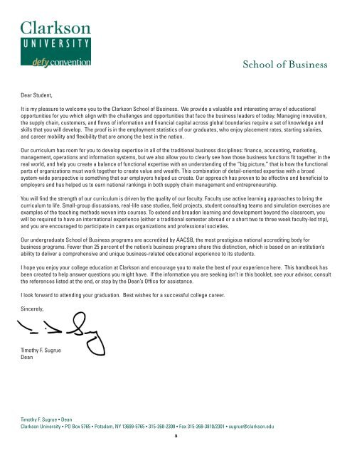 School of Business - Clarkson University