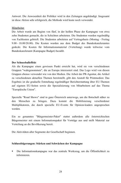 Die Österreichische Informationskampagne zum EU-Beitritt