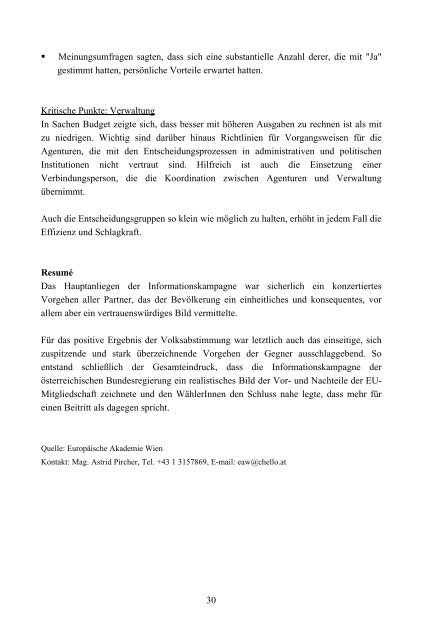 Die Österreichische Informationskampagne zum EU-Beitritt