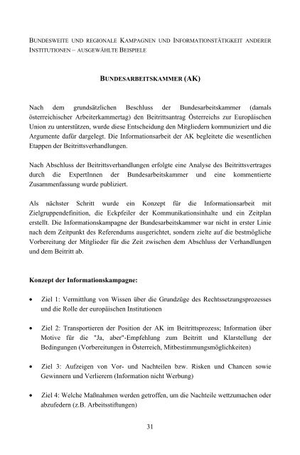 Die Österreichische Informationskampagne zum EU-Beitritt