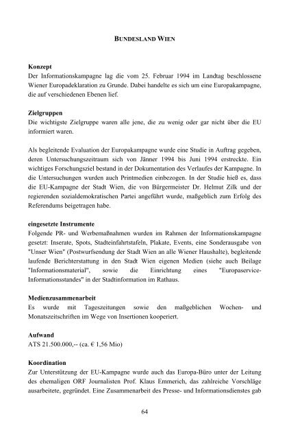 Die Österreichische Informationskampagne zum EU-Beitritt