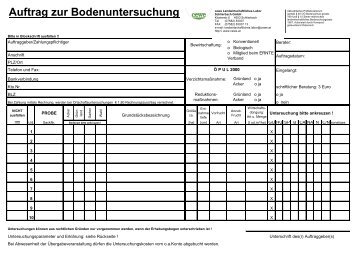 Auftrag zur Bodenuntersuchung - CEWE