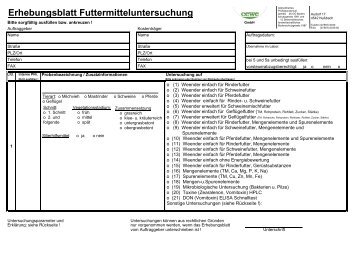 Erhebungsblatt Futtermitteluntersuchung - CEWE