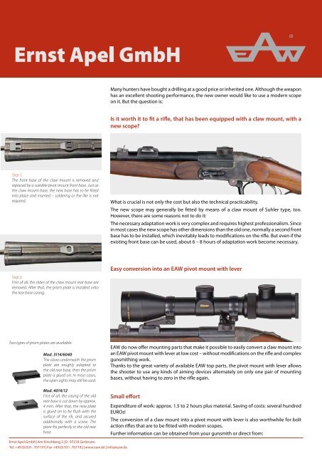 EAW Scope Mounts Professional Solutions for The Discriminating