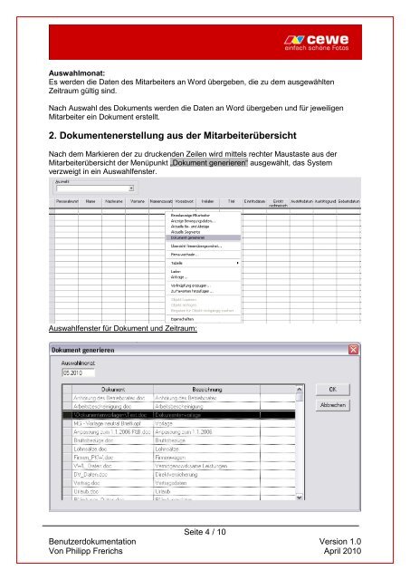 Benutzerhandbuch Dokumentenmanagement