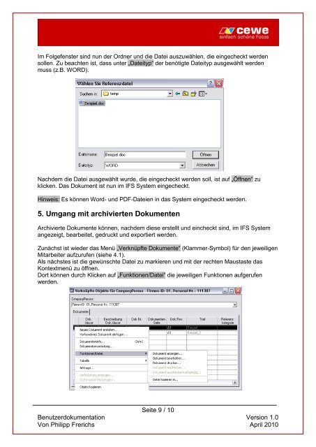 Benutzerhandbuch Dokumentenmanagement