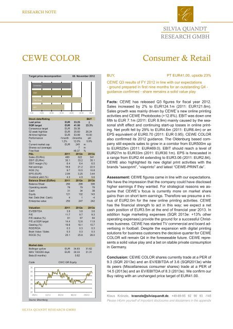 CEWE COLOR Consumer & Retail