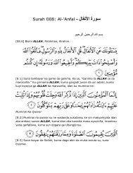 Surah 008: Al-'Anfal - لافنلأا ةروس - Masjid Tucson