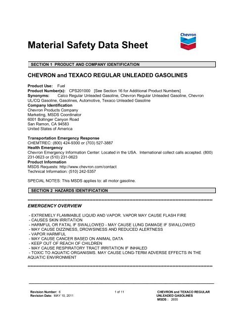 Material Safety Data Sheet - EHSRMS